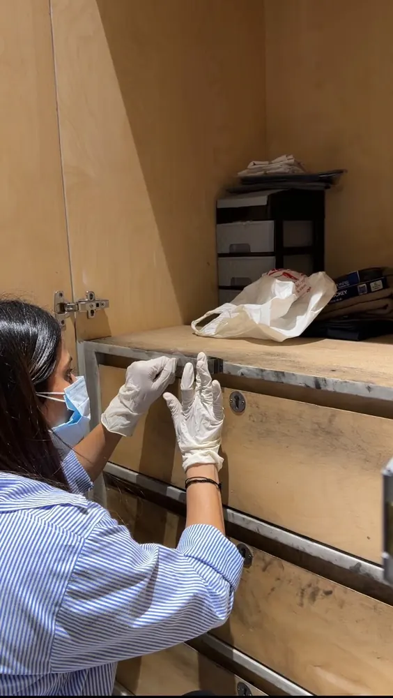 Processing a locked drawer after a theft